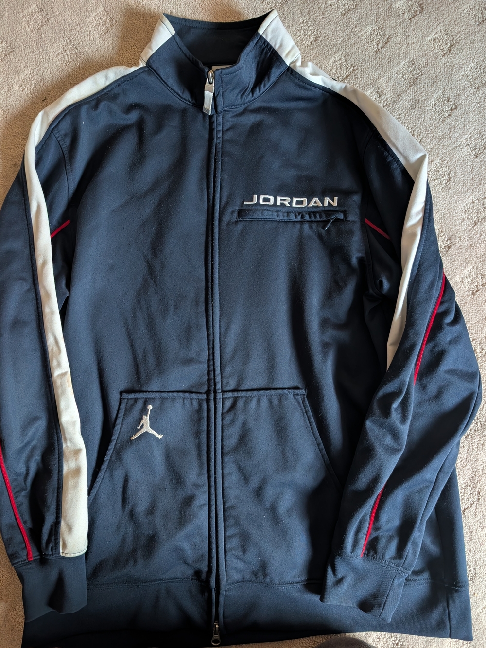 Jordan Nike Air Jumpman Vintage Navy Full-Zip Track Jacket Medium